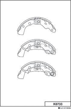 MK Kashiyama K6733 - Комплект тормозных колодок, барабанные avtokuzovplus.com.ua