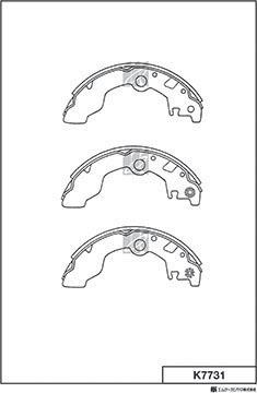 MK Kashiyama K7731 - Комплект тормозных колодок, барабанные avtokuzovplus.com.ua