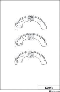 MK Kashiyama K9944 - Комплект тормозных колодок, барабанные avtokuzovplus.com.ua