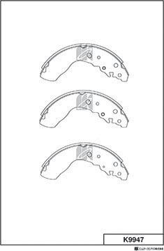 MK Kashiyama K9947 - Комплект тормозных колодок, барабанные avtokuzovplus.com.ua