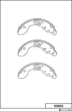 MK Kashiyama K9955 - Комплект тормозных колодок, барабанные avtokuzovplus.com.ua