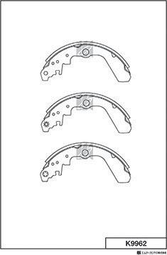 MK Kashiyama K9962 - Комплект гальм, барабанний механізм autocars.com.ua