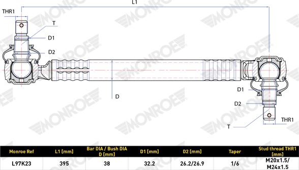 MONROE L97K23 - Тяга / стійка, стабілізатор autocars.com.ua