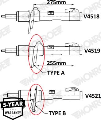 MONROE V4521 - Стійка амортизатора autocars.com.ua