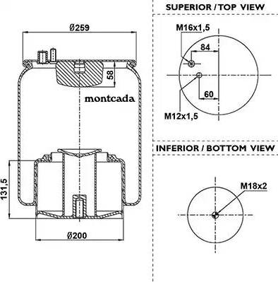 Montcada 0163065 - Кожух пневматичної ресори autocars.com.ua