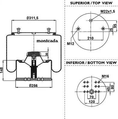 Montcada 0163110 - Кожух пневматичної ресори autocars.com.ua