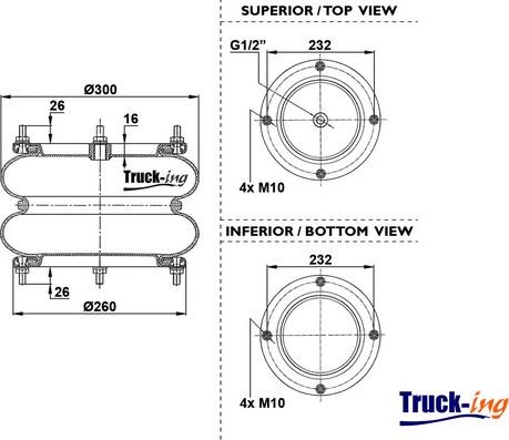 Montcada 0194020 - Кожух пневматичної ресори autocars.com.ua