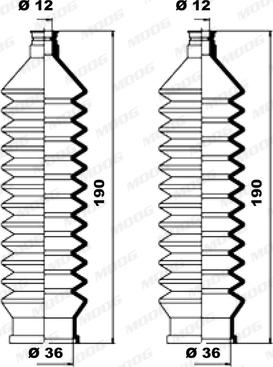 Moog K150016 - Комплект пыльника, рулевое управление avtokuzovplus.com.ua