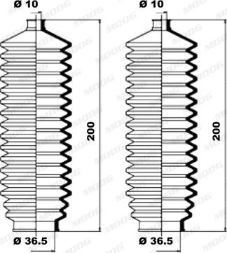 Moog K150019 - Комплект пыльника, рулевое управление avtokuzovplus.com.ua