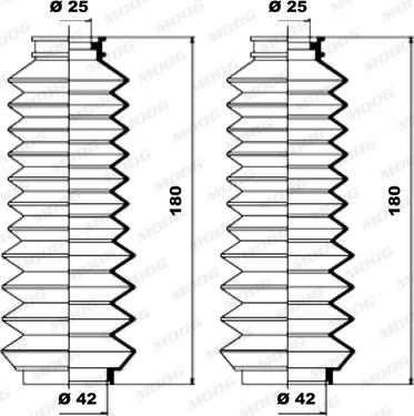 Moog K150025 - Комплект пыльника, рулевое управление avtokuzovplus.com.ua