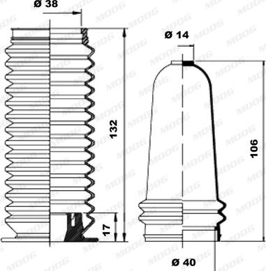 Moog K150048 - Комплект пилника, рульове управління autocars.com.ua