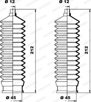 Moog K150052 - Комплект пыльника, рулевое управление avtokuzovplus.com.ua