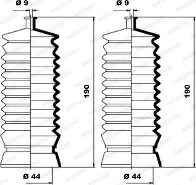 Moog K150062 - Комплект пилника, рульове управління autocars.com.ua