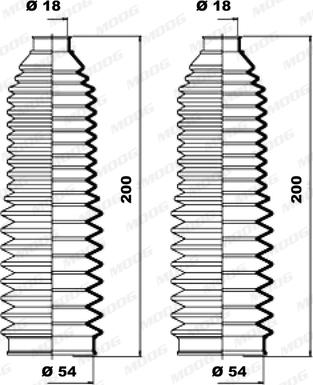 Moog K150082 - Комплект пыльника, рулевое управление avtokuzovplus.com.ua