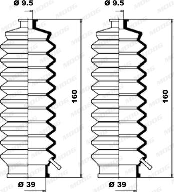 Moog K150106 - Комплект пилника, рульове управління autocars.com.ua