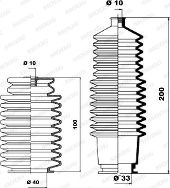 Moog K150107 - Комплект пилника, рульове управління autocars.com.ua