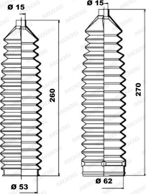 Moog K150119 - Комплект пыльника, рулевое управление avtokuzovplus.com.ua