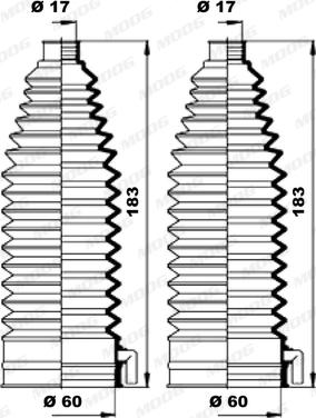 Moog K150128 - Комплект пыльника, рулевое управление autodnr.net