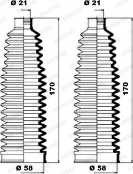 Moog K150130 - Комплект пилника, рульове управління autocars.com.ua