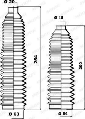 Moog K150139 - Комплект пыльника, рулевое управление autodnr.net