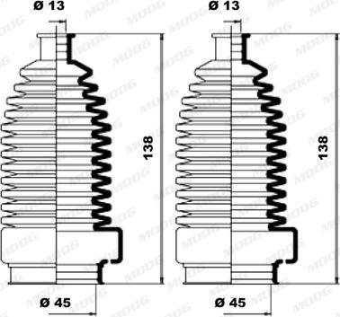 Moog K150146 - Комплект пыльника, рулевое управление avtokuzovplus.com.ua