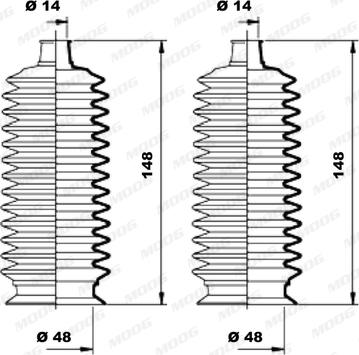 Moog K150170 - Комплект пилника, рульове управління autocars.com.ua