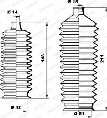 Moog K150190 - Комплект пыльника, рулевое управление avtokuzovplus.com.ua