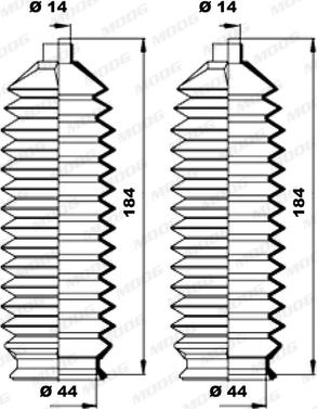 MOOG K150196 - Комплект пилника, рульове управління autocars.com.ua