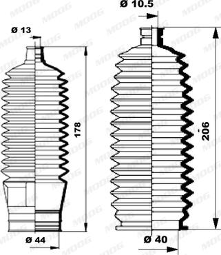 Moog K150198 - Комплект пыльника, рулевое управление autodnr.net