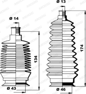 MOOG K150205 - Комплект пилника, рульове управління autocars.com.ua