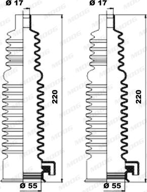 Moog K150218 - Комплект пыльника, рулевое управление autodnr.net