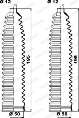 Moog K150220 - Комплект пилника, рульове управління autocars.com.ua