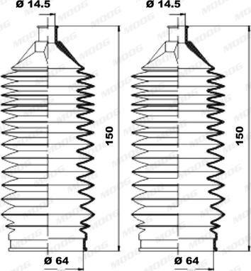 Moog K150227 - Комплект пилника, рульове управління autocars.com.ua