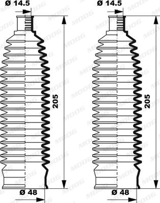 Moog K150235 - Комплект пилника, рульове управління autocars.com.ua