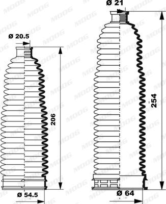 Moog K150242 - Комплект пыльника, рулевое управление avtokuzovplus.com.ua