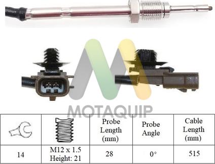 Motaquip LVET367 - Датчик, температура вихлопних газів autocars.com.ua