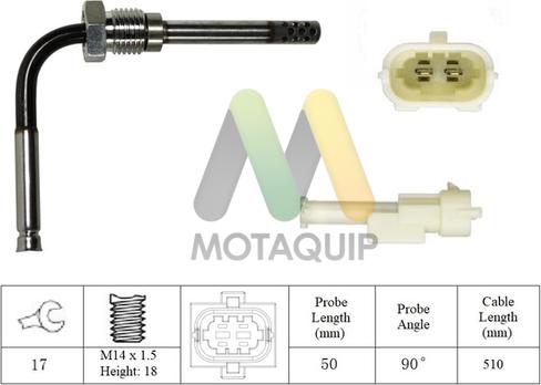 Motaquip LVET383 - Датчик, температура вихлопних газів autocars.com.ua