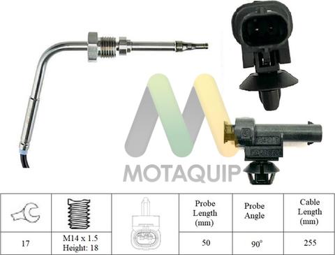 Motaquip LVET387 - Датчик, температура вихлопних газів autocars.com.ua