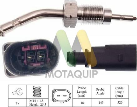 Motaquip LVET389 - Датчик, температура вихлопних газів autocars.com.ua