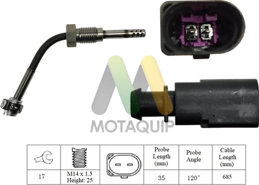 Motaquip LVET401 - Датчик, температура вихлопних газів autocars.com.ua