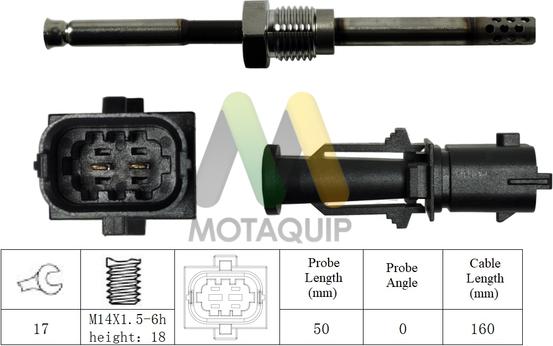 Motaquip LVET409 - Датчик, температура вихлопних газів autocars.com.ua