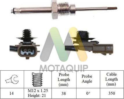 Motaquip LVET425 - Датчик, температура вихлопних газів autocars.com.ua