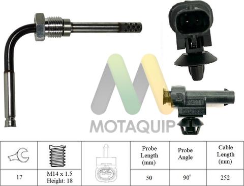 Motaquip LVET438 - Датчик, температура вихлопних газів autocars.com.ua