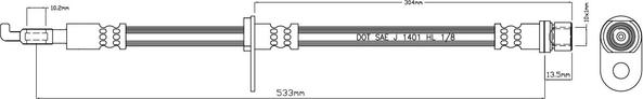 Motaquip VBH1037 - Гальмівний шланг autocars.com.ua