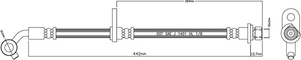 Motaquip VBH1052 - Гальмівний шланг autocars.com.ua