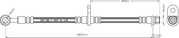 Motaquip VBJ214 - Гальмівний шланг autocars.com.ua