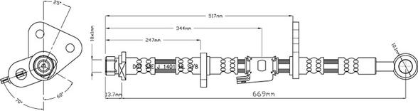 Motaquip VBJ215 - Гальмівний шланг autocars.com.ua