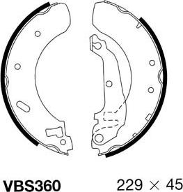 Motaquip VBS360 - Комплект тормозных колодок, барабанные autodnr.net