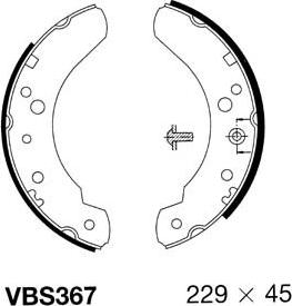 Motaquip VBS367 - Комплект гальм, барабанний механізм autocars.com.ua