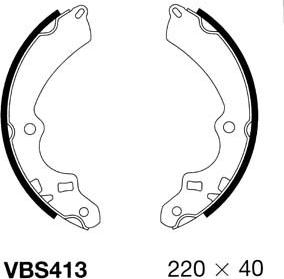 Motaquip VBS413 - Комплект тормозных колодок, барабанные autodnr.net